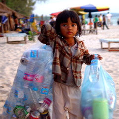 Child on Cambodian beach